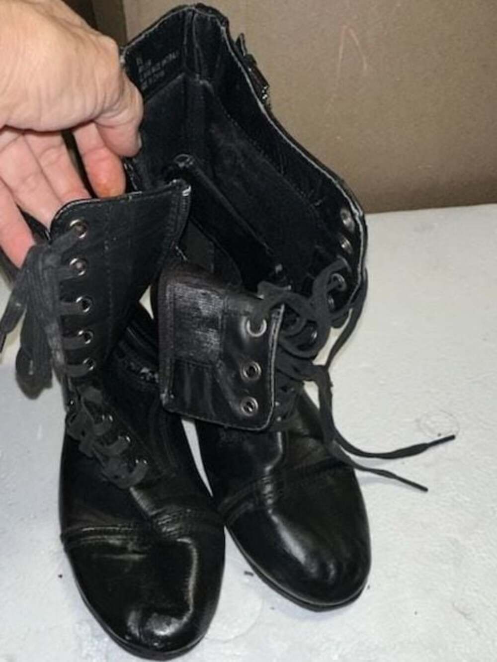 Jaycer Women's Black Combat Boots Size 6.5